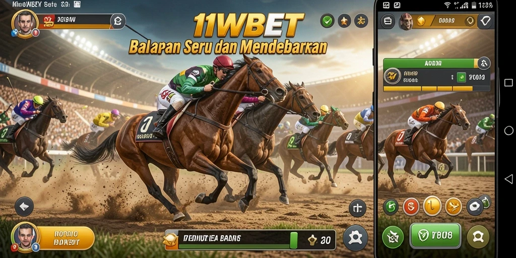 Tampilan mencolok dari gameplay balapan yang mendebarkan di 11WBET.