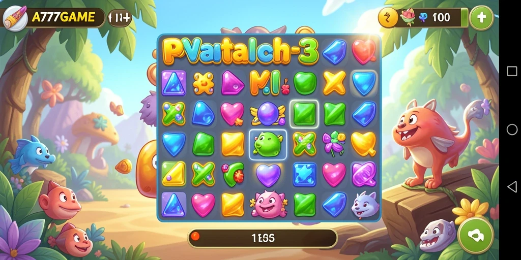 Tampilan gameplay A777GAME yang penuh warna dan seru.