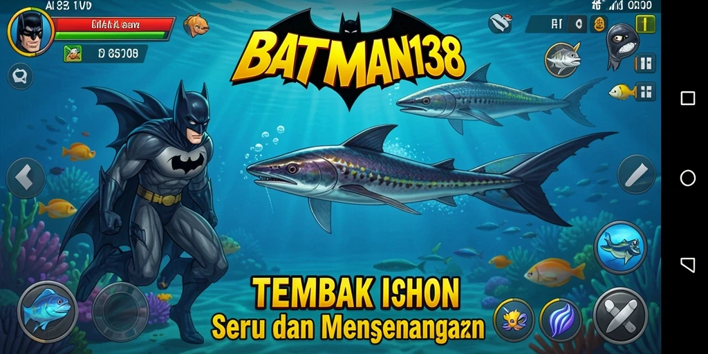 Tampilan gameplay yang seru dalam BATMAN138 saat menembak ikan.