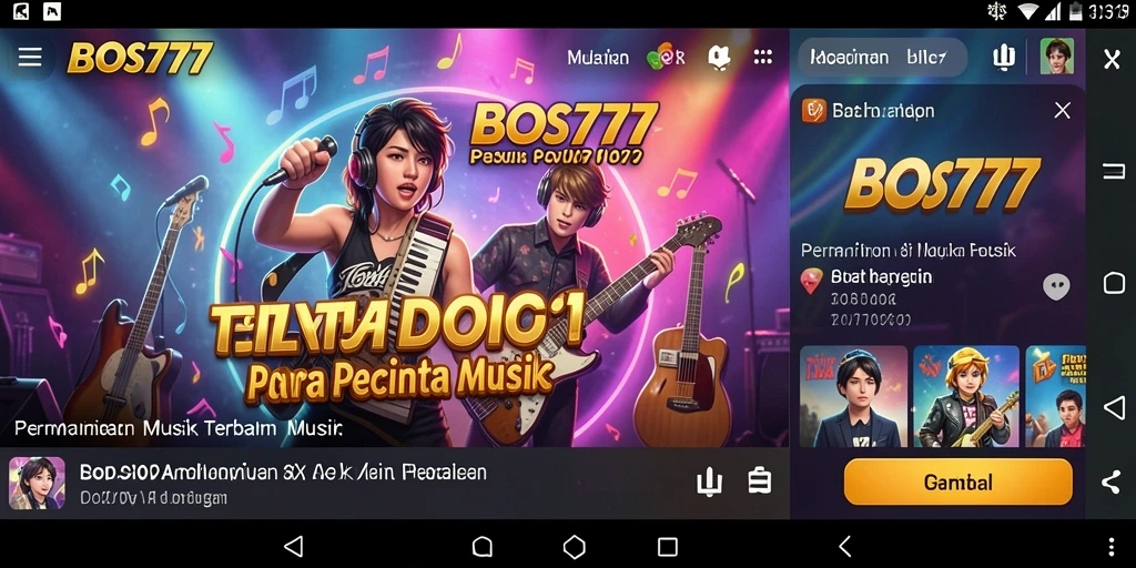 Tampilan gameplay seru dengan antarmuka menarik dan beragam musik.