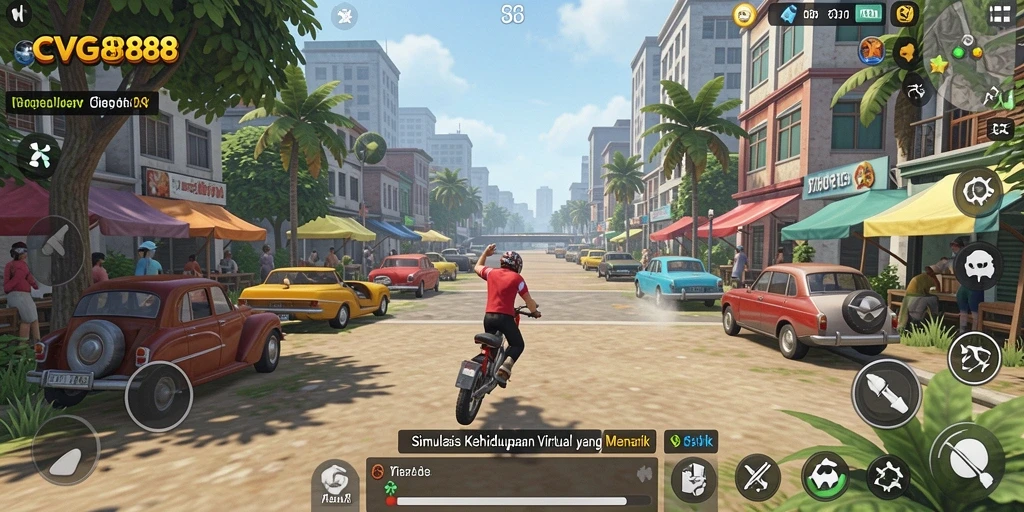 Tangkapan layar utama CVG8888 menunjukkan gameplay simulasi yang menyenangkan.