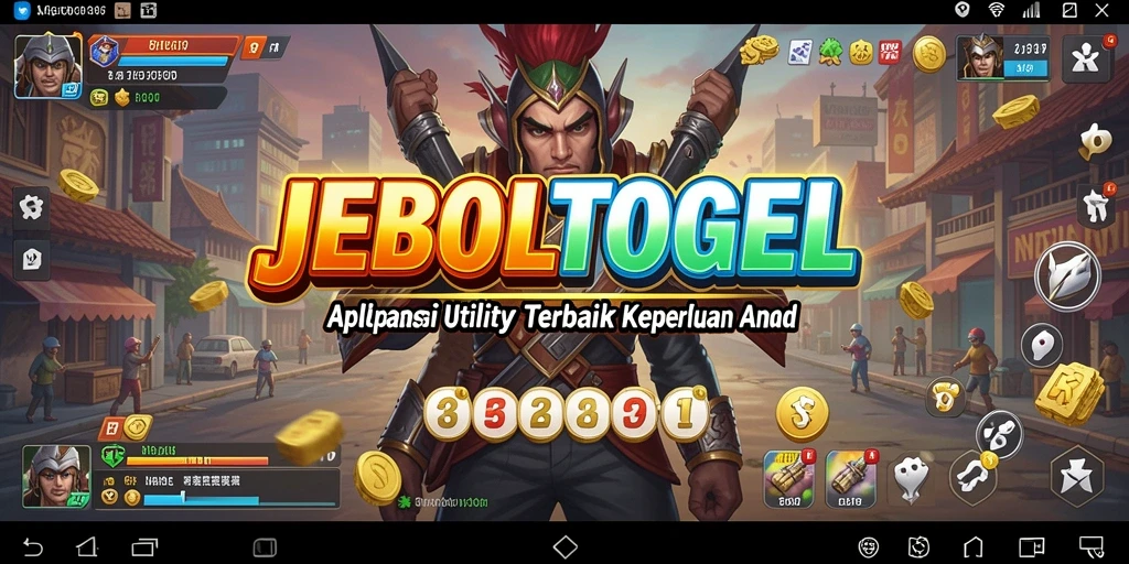 Tampilan utama aplikasi JEBOLTOGEL dengan berbagai fitur utilitas.
