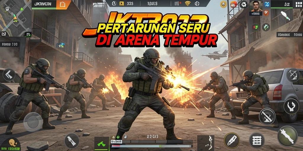 Screenshot gameplay yang menampilkan pertarungan epik dalam JKT303.