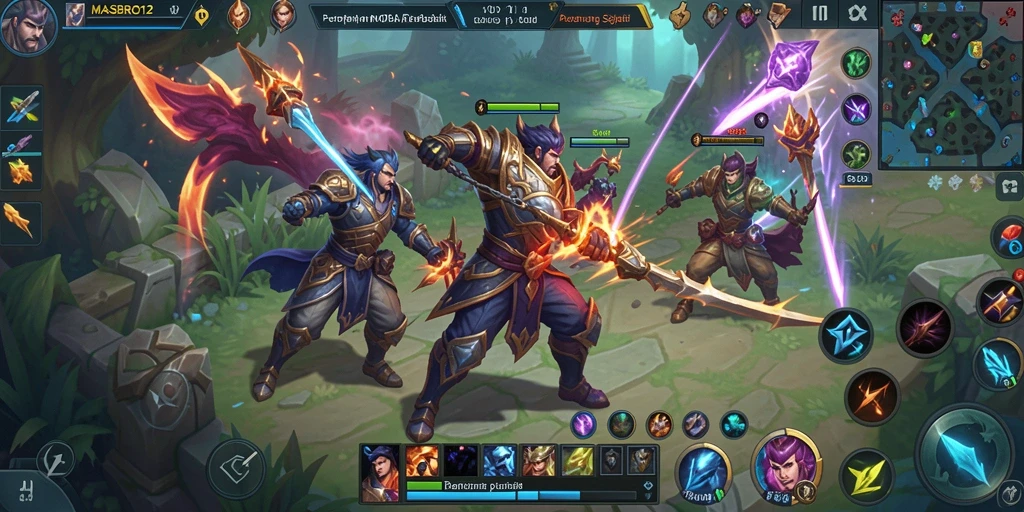 Tampilan gameplay yang seru di arena MOBA MASBRO12.
