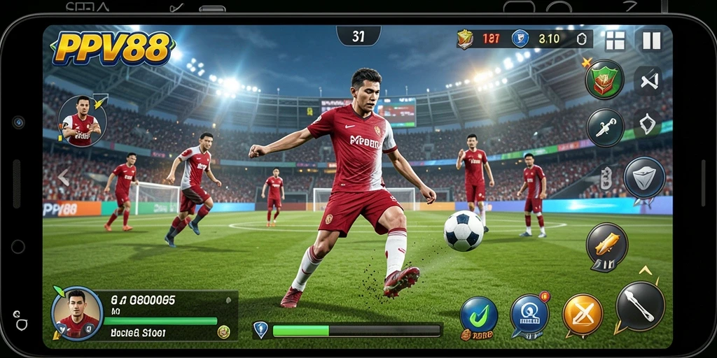 Screenshot PPV88 menunjukkan aksi seru dalam permainan olahraga.