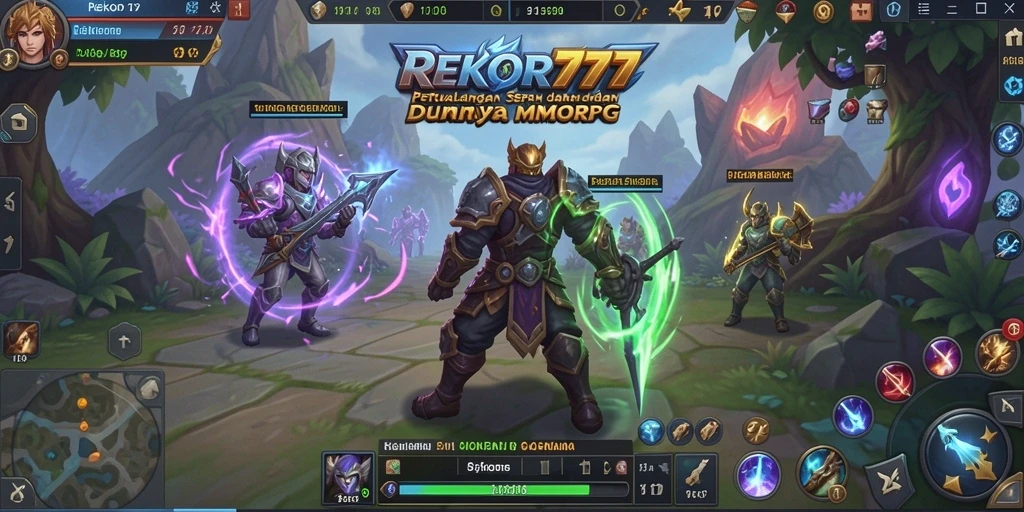 Tampilan gameplay seru REKOR777 dengan aksi melawan monster.