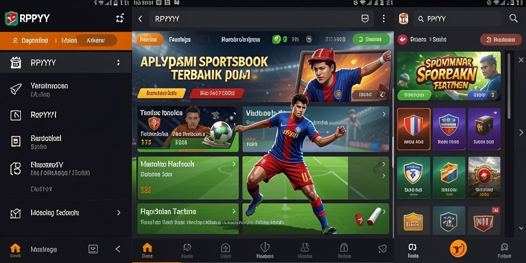 Tampilan menarik dari gameplay dan antarmuka RPYYY untuk taruhan olahraga.