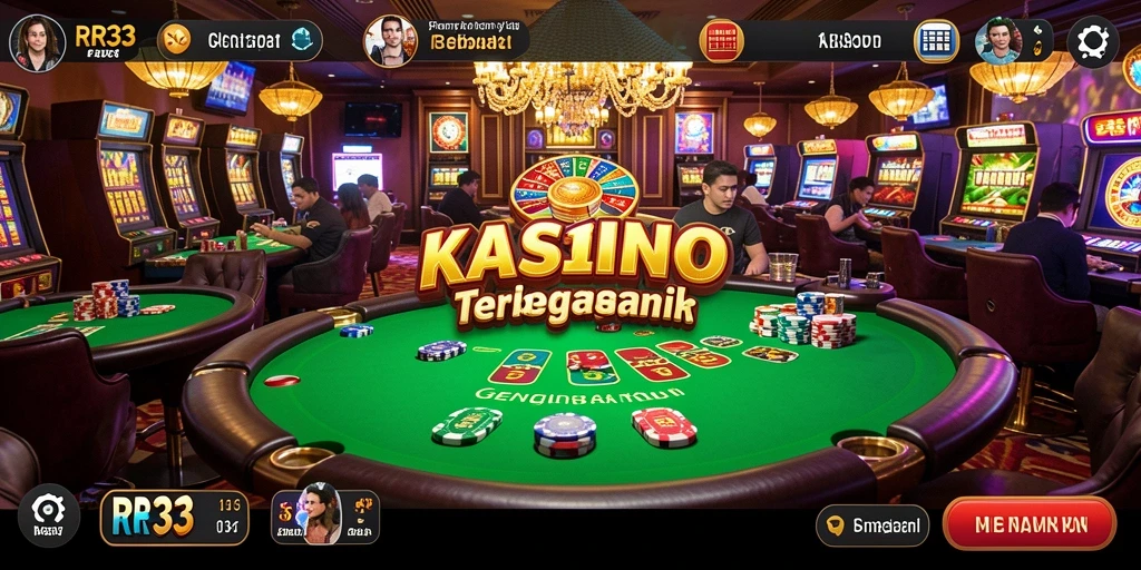 Screenshot gameplay RR33 menampilkan suasana kasino yang mendebarkan.