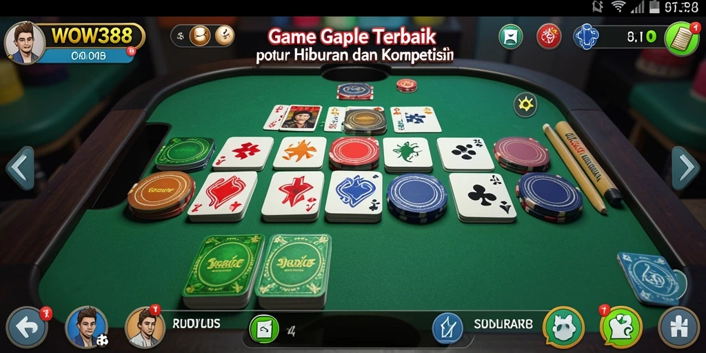 Tampilan gameplay WOW388 yang menarik dan seru saat bermain Gaple.